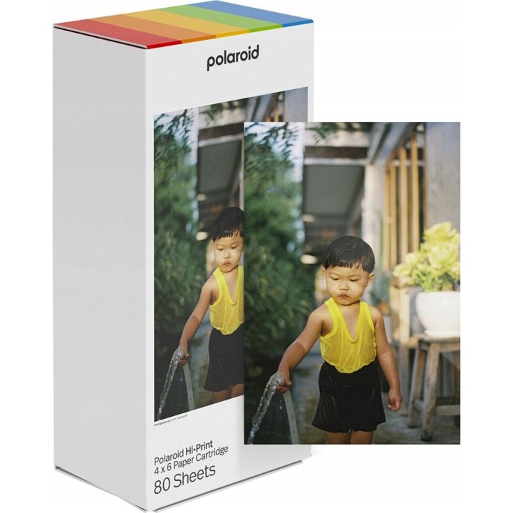 Inserati rezerve de hartie pentru imprimanta Polaroid Hi-Print 4x6, 80 buc
