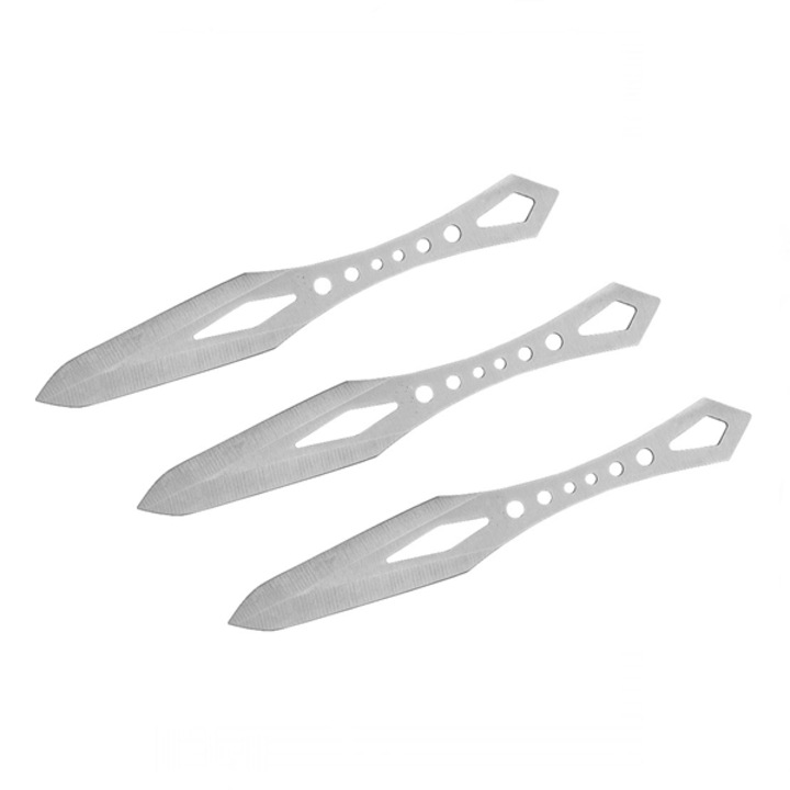 Set de trei cutite de aruncat, otel inoxidabil, 19 cm, teaca inclusa