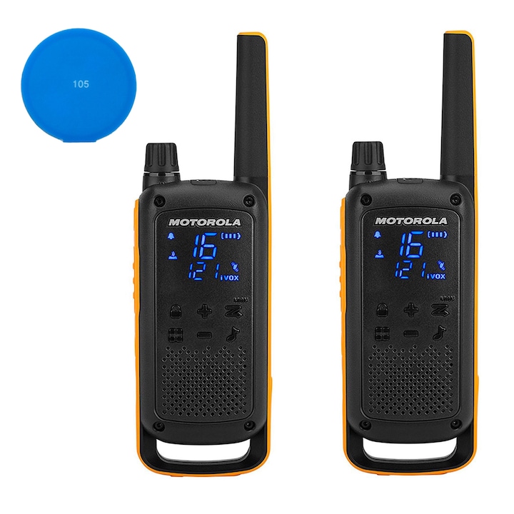Преносима PMR радиостанция Motorola TALKABOUT T82 Extreme комплект с 2 бр. и лепкава подложка Blue включени