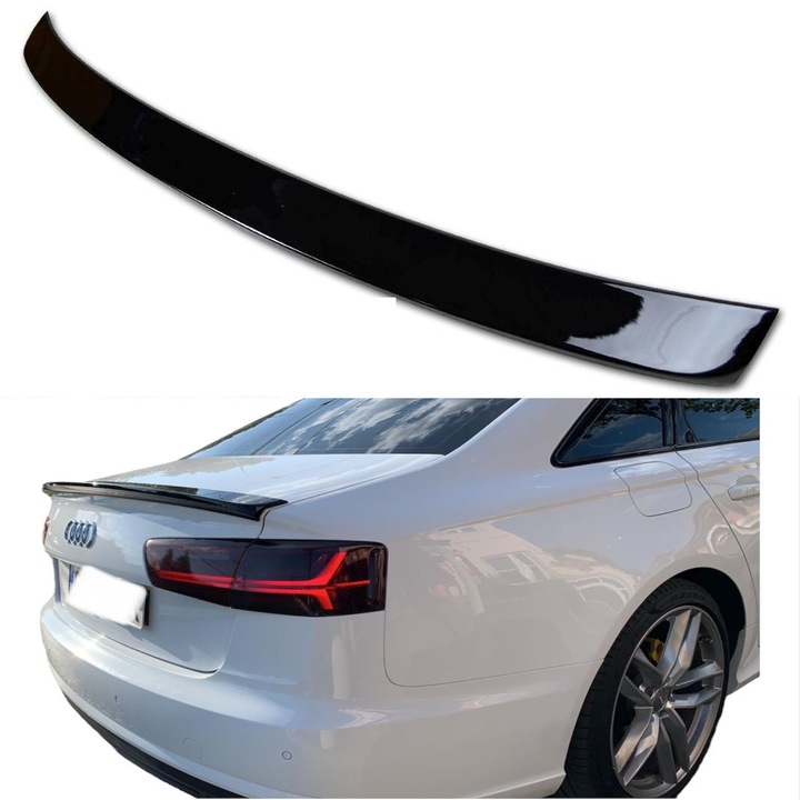 Csomagtér légterelő, Audi A6 C7 Facelift és NonFacelift 2012+, professzionálisan festett, Brilliant Black szín, kód LY9B, műanyag abs