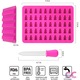 Forma din Silicon Premium Antiaderent cu Pipeta CCmax pentru 50 Jeleuri in Forma de Ursuleti Haribo, 18x13x1 cm, -40°C si +230°C, Roz