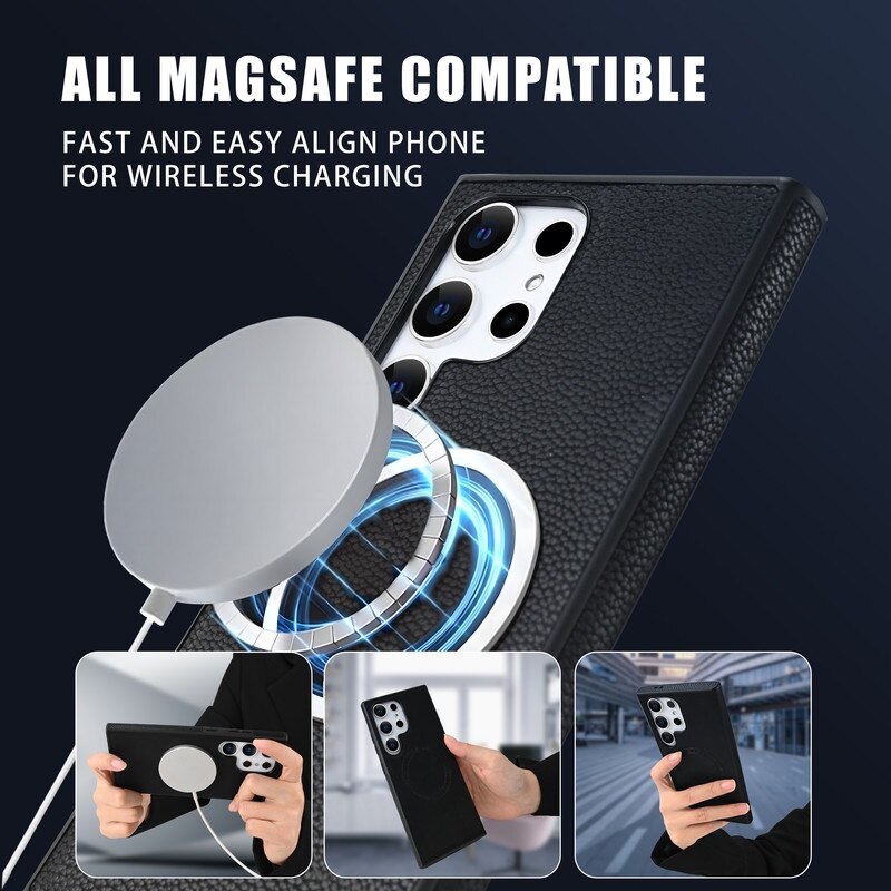 Husa telefon pentru Samsung Galaxy S24 Ultra, piele de inalta tehnologie, protectie profesionala, cu 2 protectii pentru ecran