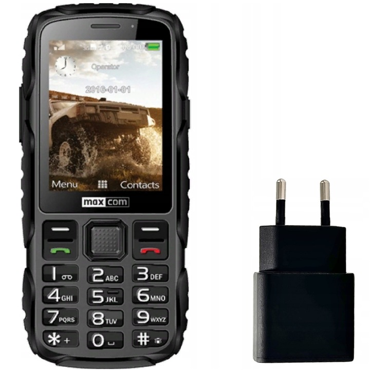 Telefon mobil Maxcom MM920 Light, Black + Adaptor priza Maxcom 10W