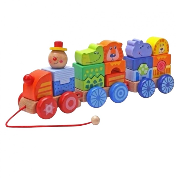 Масивно дървено влакче – Circus Set от 21 бр