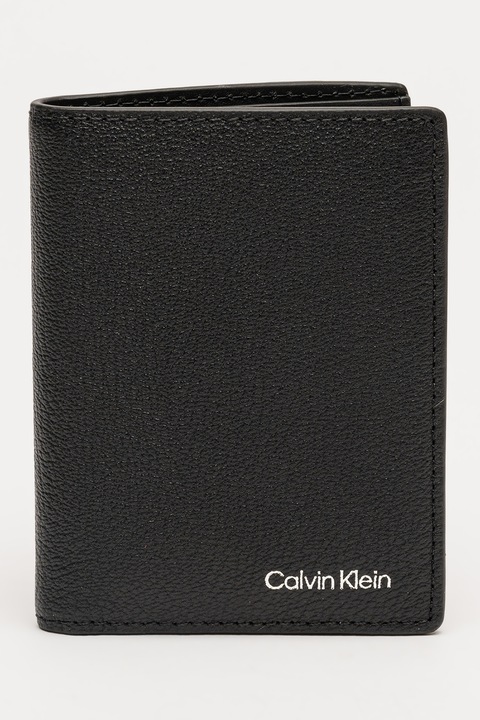CALVIN KLEIN, Portofel din piele Warmth, Negru