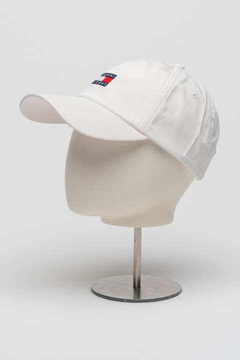 Tommy Jeans, Sapca baseball de bumbac organic cu logo Heritage, Rosu, Negru, Alb murdar