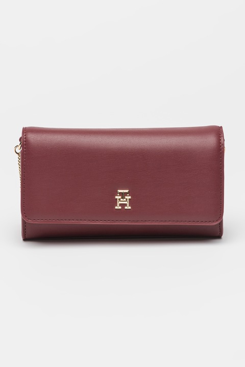 Tommy Hilfiger, Geanta crossbody cu bareta din lant, Visiniu