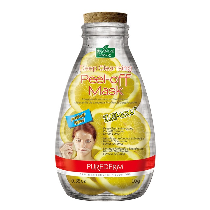 Purederm Botanical Choice™ Лимон дълбоко почистваща пилинг маска, 1 бр.