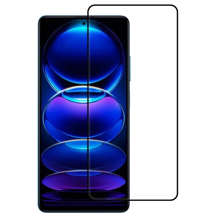 Скрийн протектор за Xiaomi Redmi Note 13 Pro 4G, 9D закалено стъкло, черни ръбове