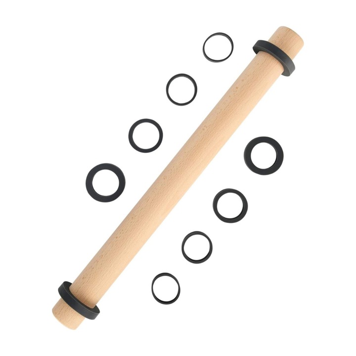 Bükk sodrófa, Super Kitchen, vastag karikákkal 5 méretben, Ideális Fondanthoz, Pizzához, Kekszhez, Tészta 45 cm, natúr szín