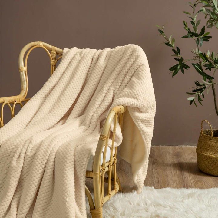 Patura din microfibra Spod Igly i Nitki, bej, 150 x 200 cm