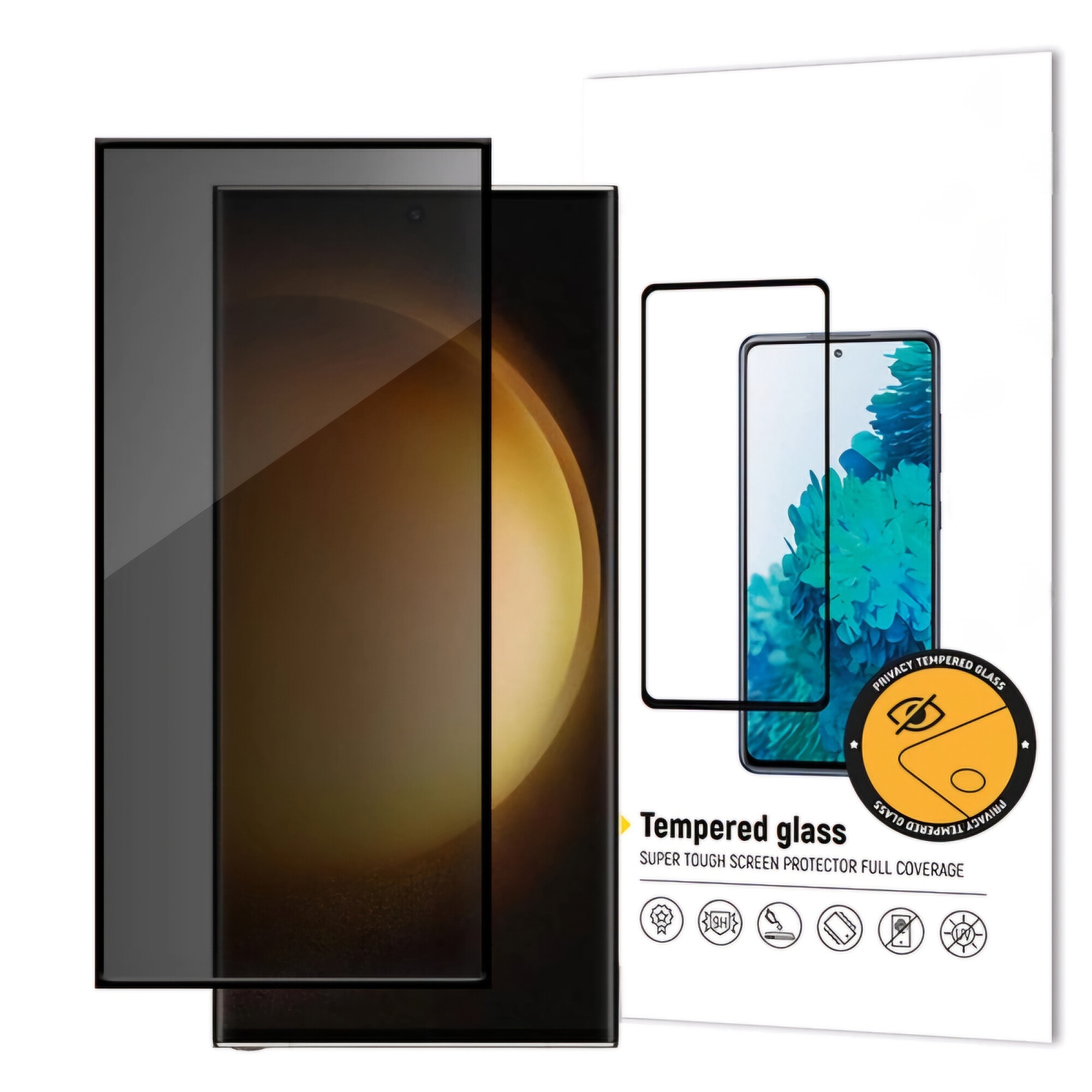 Folie de Protectie pentru Confidentialitate compatibila cu Samsung Galaxy S24 Ultra, Anti-Spy, Sticla 9H, Neagra