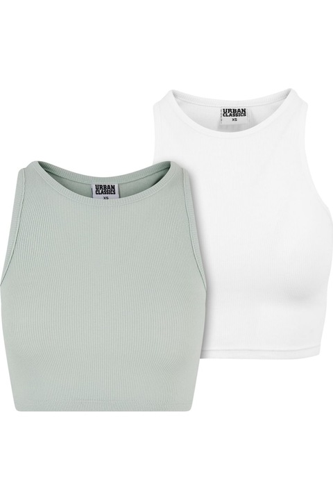 Crop Top Urban Classics Women, Frost Mint / бяло 5XL INTL