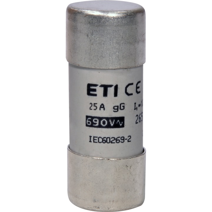 Siguranta fuzibila cilindrica gG, curent alternativ, 22x58, 25A, 690V, CH22x58, 002651044, ETI