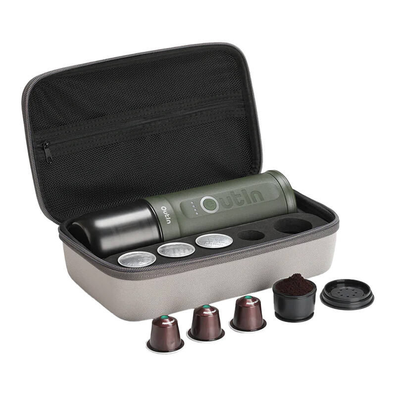 Outin Nano 7500mAh set de filtru de cafea portabil (verde) + cutie de protectie