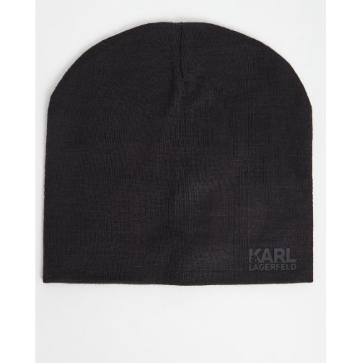 Caciula dama, Karl Lagerfeld, model 805601, 50% bumbac, 50% lana, neagra, M