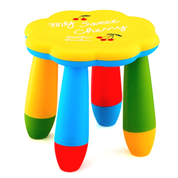 Детско столче HORECANO, пластмасово цвете, Ø28xh26cm, жълт