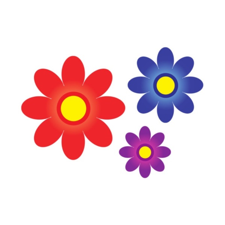 Комплект стикери цветя, 120мм x 85мм, за деца, многоцветни