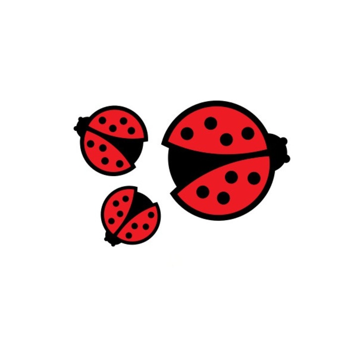 Комплект картинки за гладене калинка 85 мм x 85 мм, дизайн за тениски, текстилни аксесоари, DTF трансфери