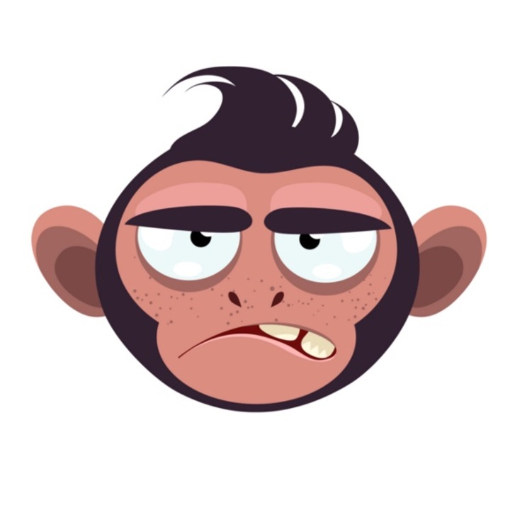 Имидж трансфер термичен, Маймуна, 120x120mm, за текстил