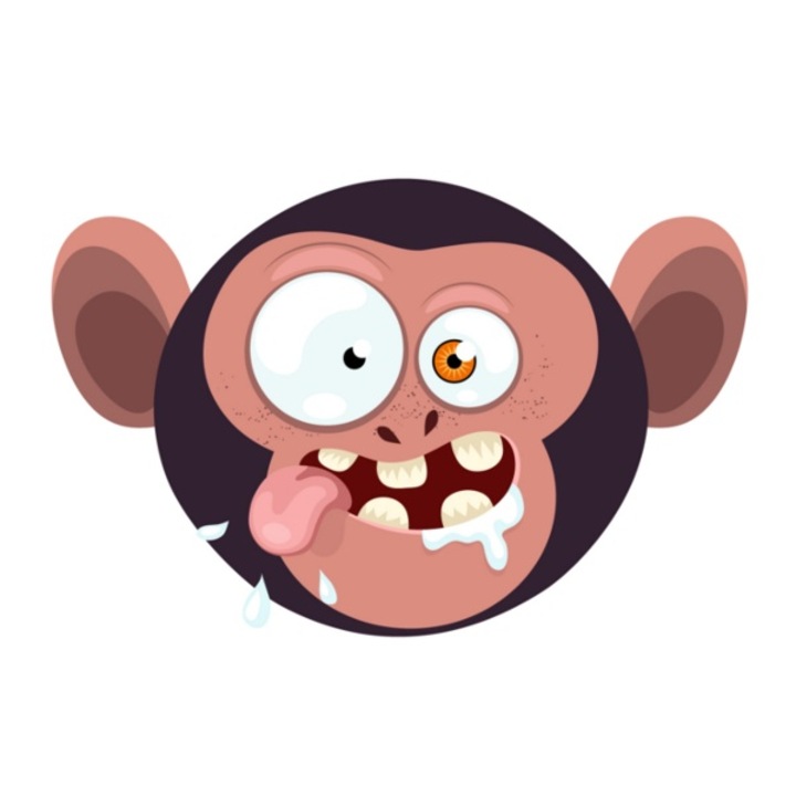 Изображение за термотрансфер, Маймуна, 120 мм x 120 мм, за текстил