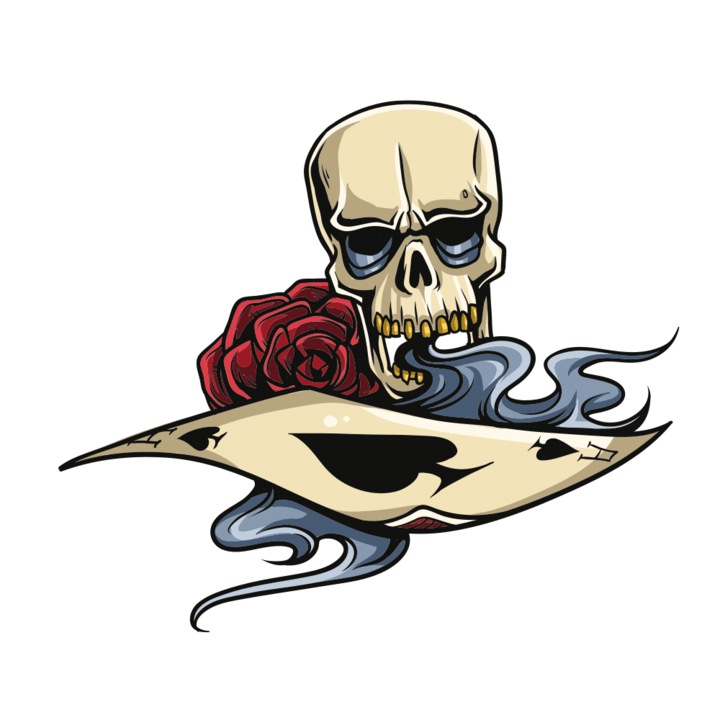 Transfer DTF pentru textile, Poker Rose, 180x180mm