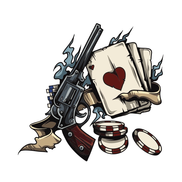 Transfer DTF pentru textile, design Wild West, 150x150mm, multicolor