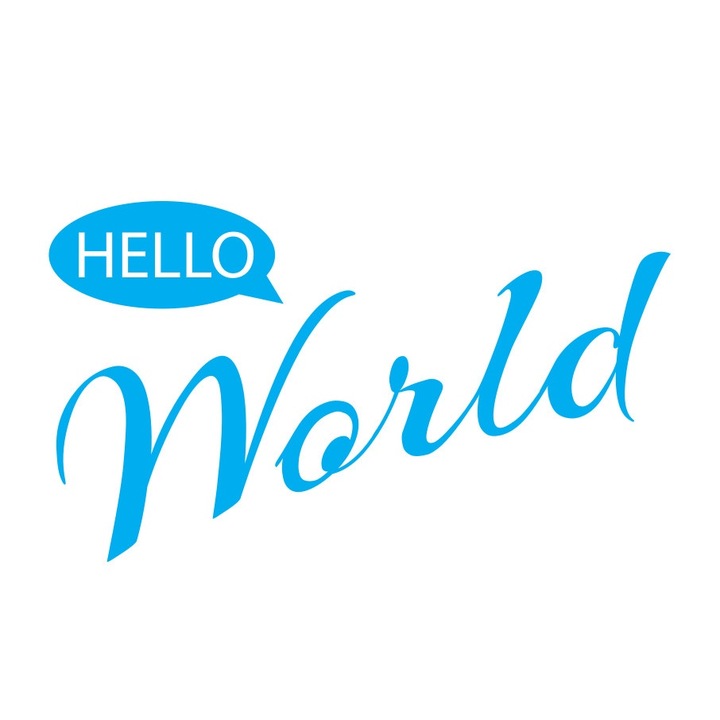 Bugelbild Здравейте свят, 120 мм x 120 мм, термотрансфер, дизайн за тениски, комплект за направи си сам