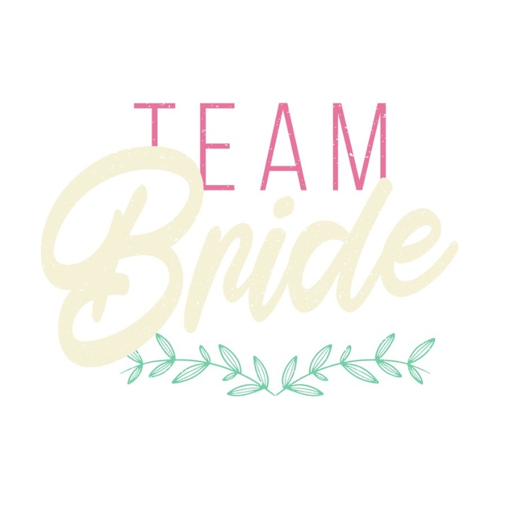 Термотрансферно изображение за текстил, "Екипът на булката", 150x150мм, многоцветно