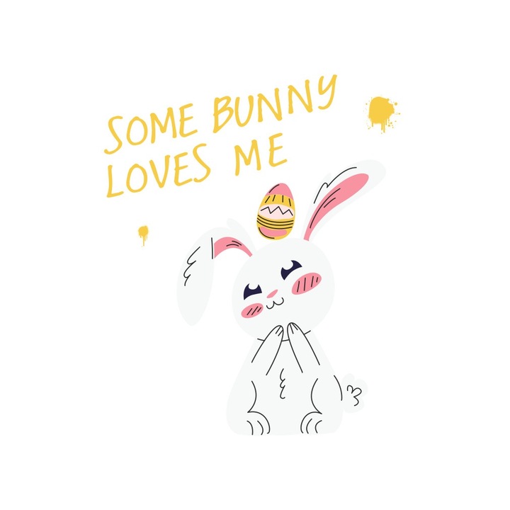 Имидж трансфер термичен, Some Bunny Loves Me, 150мм x 150мм, за тениски, многоцветен