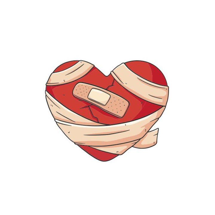 Bugelbild Broken Heart, 120mm x 120mm, трансфер за текстил, комплект за занаяти