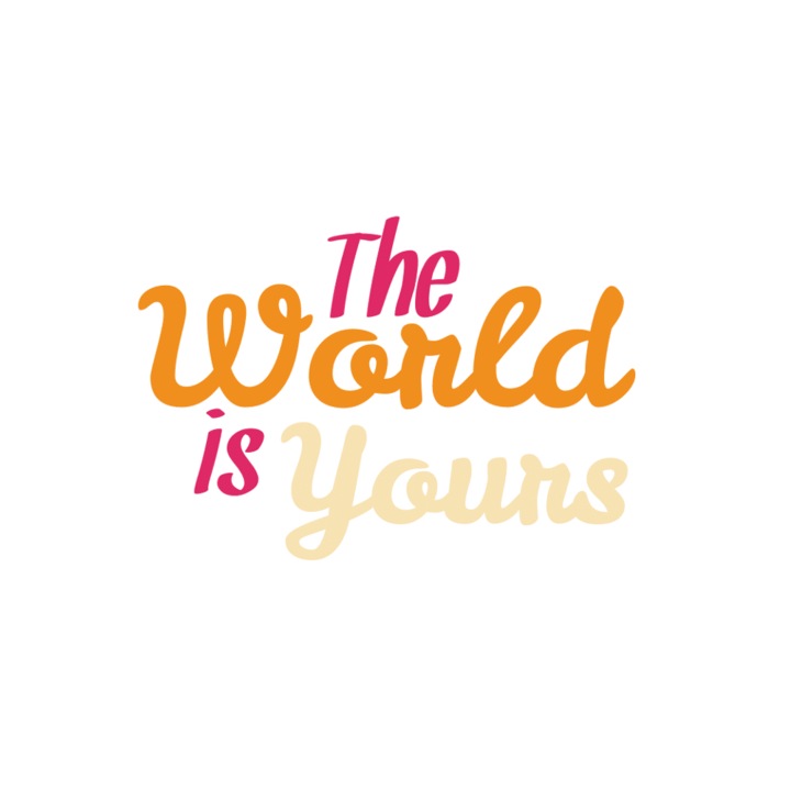 Имидж трансфер термичен, дизайн "светът е твой", 150мм x 150мм, за тениски, многоцветен