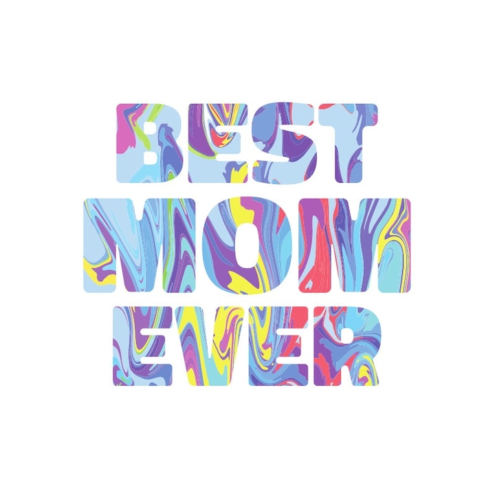 Термотрансферен образ за текстил, Best Mom, 150x150mm, многоцветен