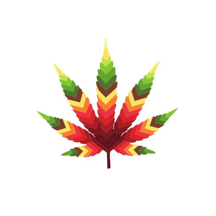 DTF трансфер, канабис, 180x180мм, за текстил, многоцветен