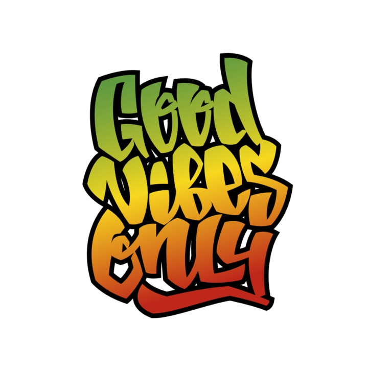 Изображение за термотрансферен печат върху текстил, Good Vibes Only, 180x180mm, многоцветен