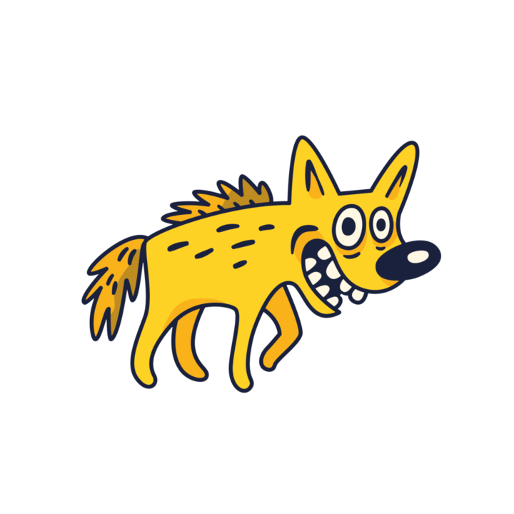 Bugelbild Луда хиена, 120x120 мм, термотрансферен, комплект за занаяти, многоцветен