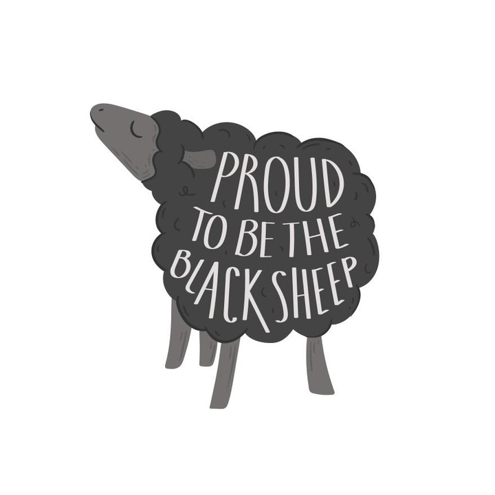 Имидж трансферно фолио "Proud to be the black sheep", 180x180mm, комплект за персонализиране на текстил