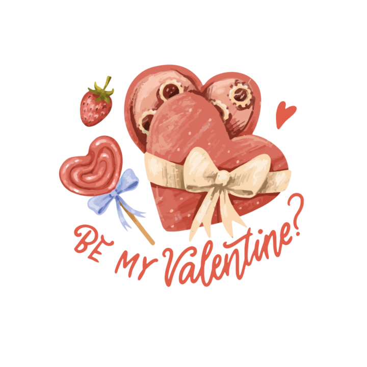 Transfer DTF pentru textile, Be my Valentine, personalizare, multicolor, 20x30cm