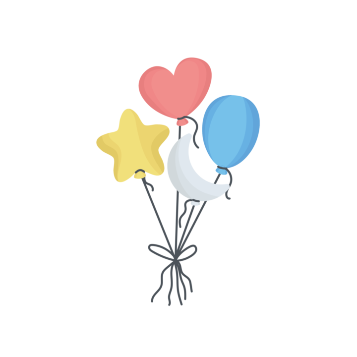 Bugelbild Flat Style Ballon, 85x85mm, комплект текстилни трансфери, за деца, възрастни