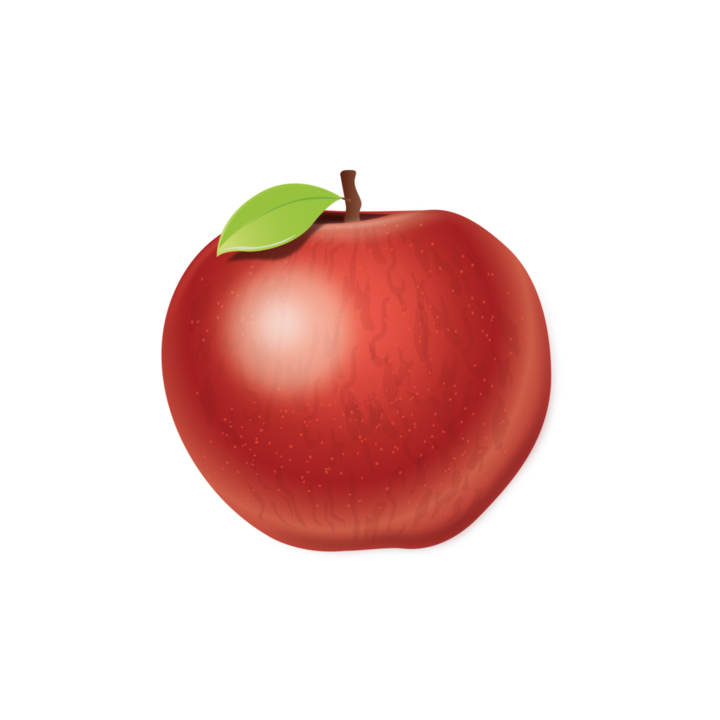 Имидж трансфер термо Реалистична ябълка 120мм x 120мм, комплект за персонализиране на текстил, многоцветен