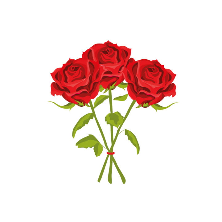 Изображение за термотрансфер три червени рози, 120 мм x 120 мм, мотив за Свети Валентин, текстилни аксесоари, комплект