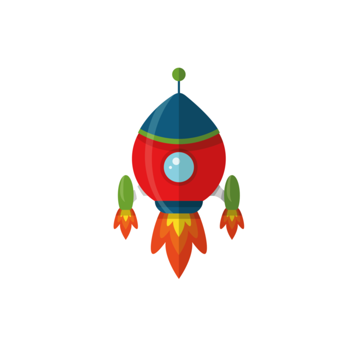 Стикер ракета, 150x150мм, Многоцветен