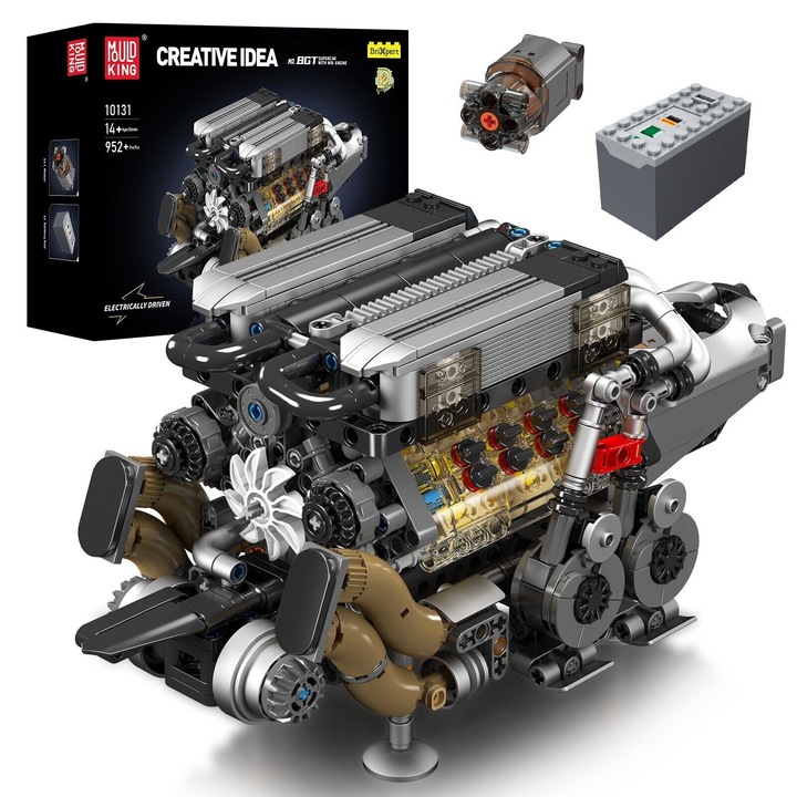 Technic Building Blocks, Mold King 10131, двигател W16, цилиндър Doubla V8, MOC Construction Toys