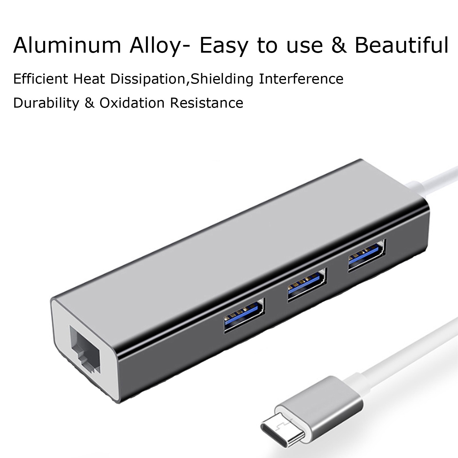 Adaptor Type-C HUB 3x USB 2.0 Ethernet RJ45 + Adaptor Type-C USB 3.0 ...