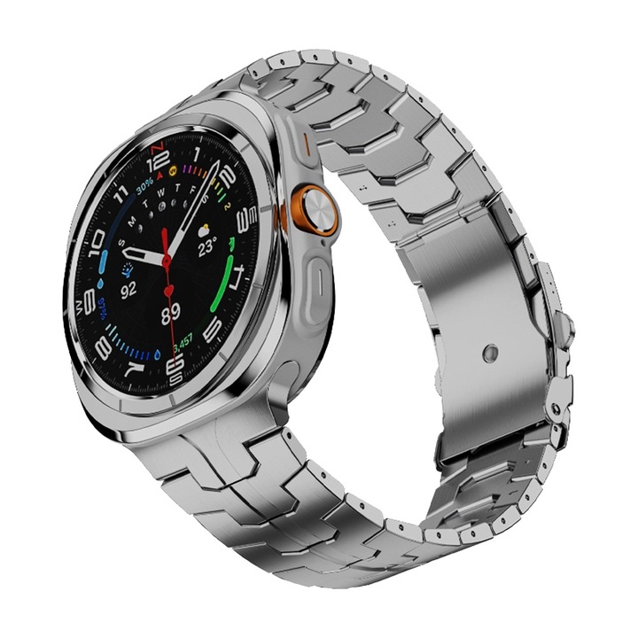 Szíj Samsung Galaxy Watch Ultra 47mm-hez, Techsuit Watchband (W063), ezüst