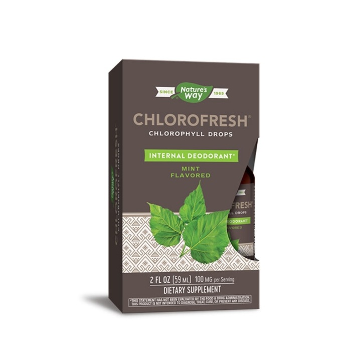 Хранителна добавка с хлорофил концентрат капки NATURES WAY, CHLOROFRESH, 59 мл