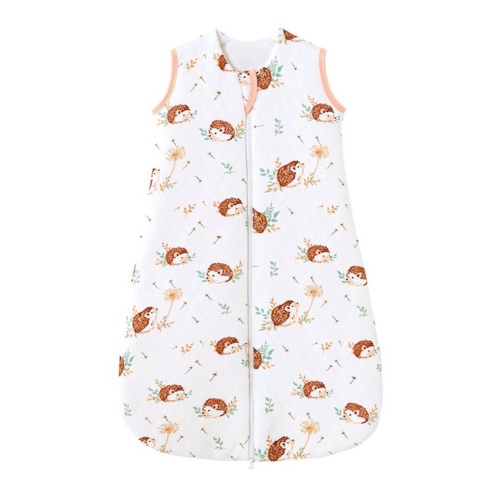 Бебешки спален чувал, памучен, 1.0 TOG, всесезонен модел, за бебета 6-18 месеца, розов