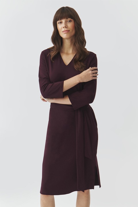 Tatuum, Rochie midi cu model petrecut, Violet tyrian, XS
