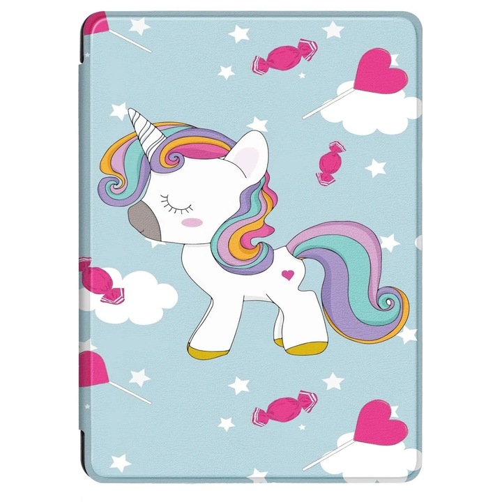 Калъф Sigloo за Kindle Scribe 10,2" (2022 и 2024) - PU кожа, каишка за ръка, държач за писалка, функция за автоматично заспиване/събуждане, модел UNICORN