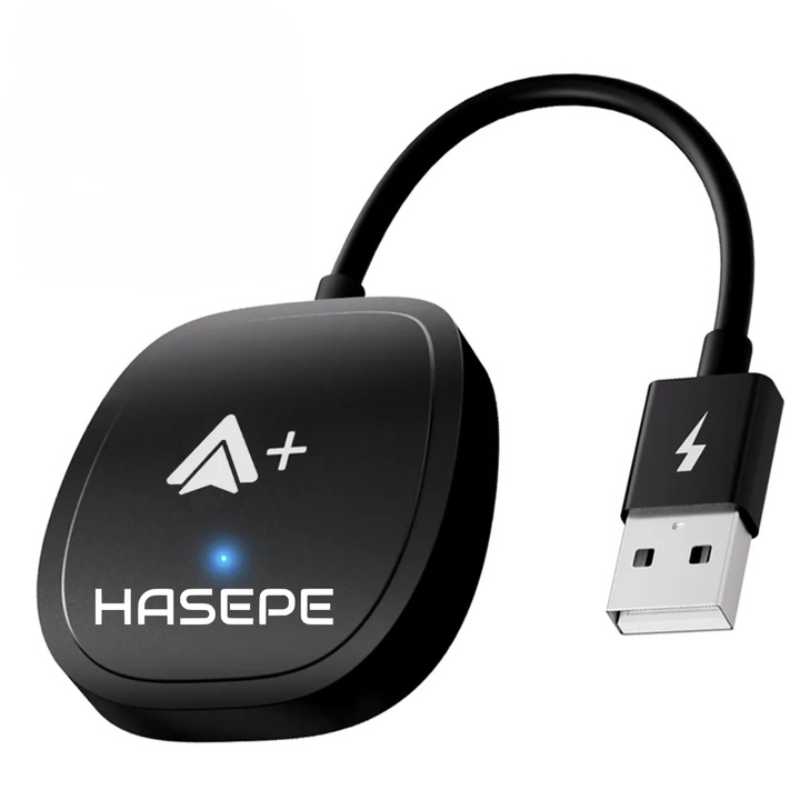 Modulator Android Auto Wireless Hasepe® USB Si USB-C Cu Reconectare Automata, Streaming Netflix YouTube TikTok, Navigatie Muzica Apeluri, Modulator Android Auto Wireless Plug And Play Pentru Masini Compatibile, Conectare Rapida Stabilitate Sporita